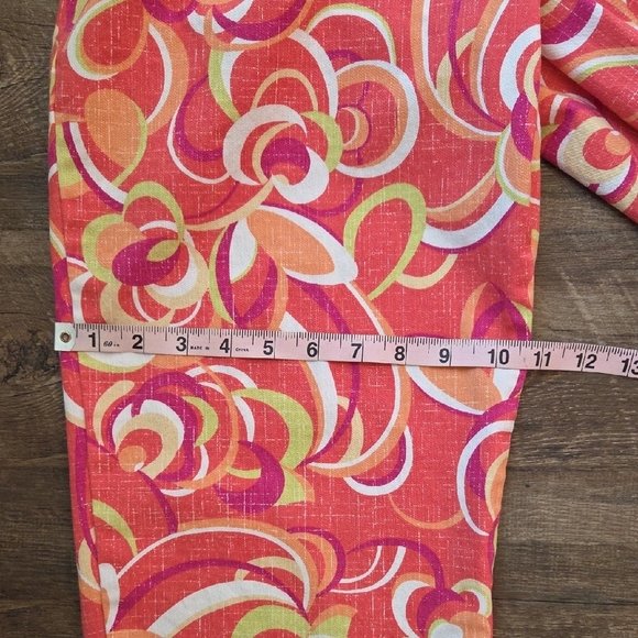 Ruby Rd. Capris With Pink Orange White & Purple Swirl Design Cotton Women's 14 - Picture 12 of 12